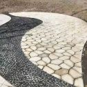 台州 黄金麻冰裂纹地铺石工地铺装案例