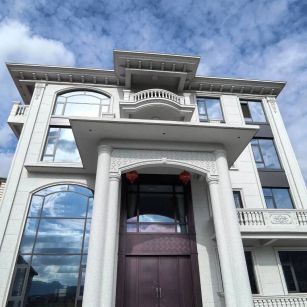 台州白麻别墅外墙干挂石材效果示例