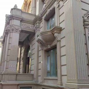 台州 黄金麻花岗岩光面别墅外墙干挂施工完成