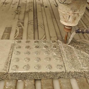 台州 芝麻白花岗岩石材盲人石、盲道石、盲点石