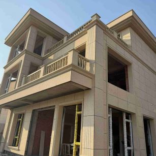 台州 黄金麻花岗岩石材荔枝面外墙干挂效果展示