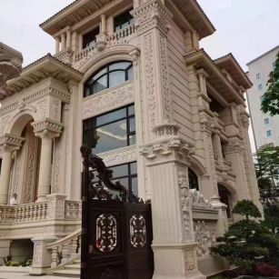 台州 黄金麻花岗岩别墅外墙干挂效果展示