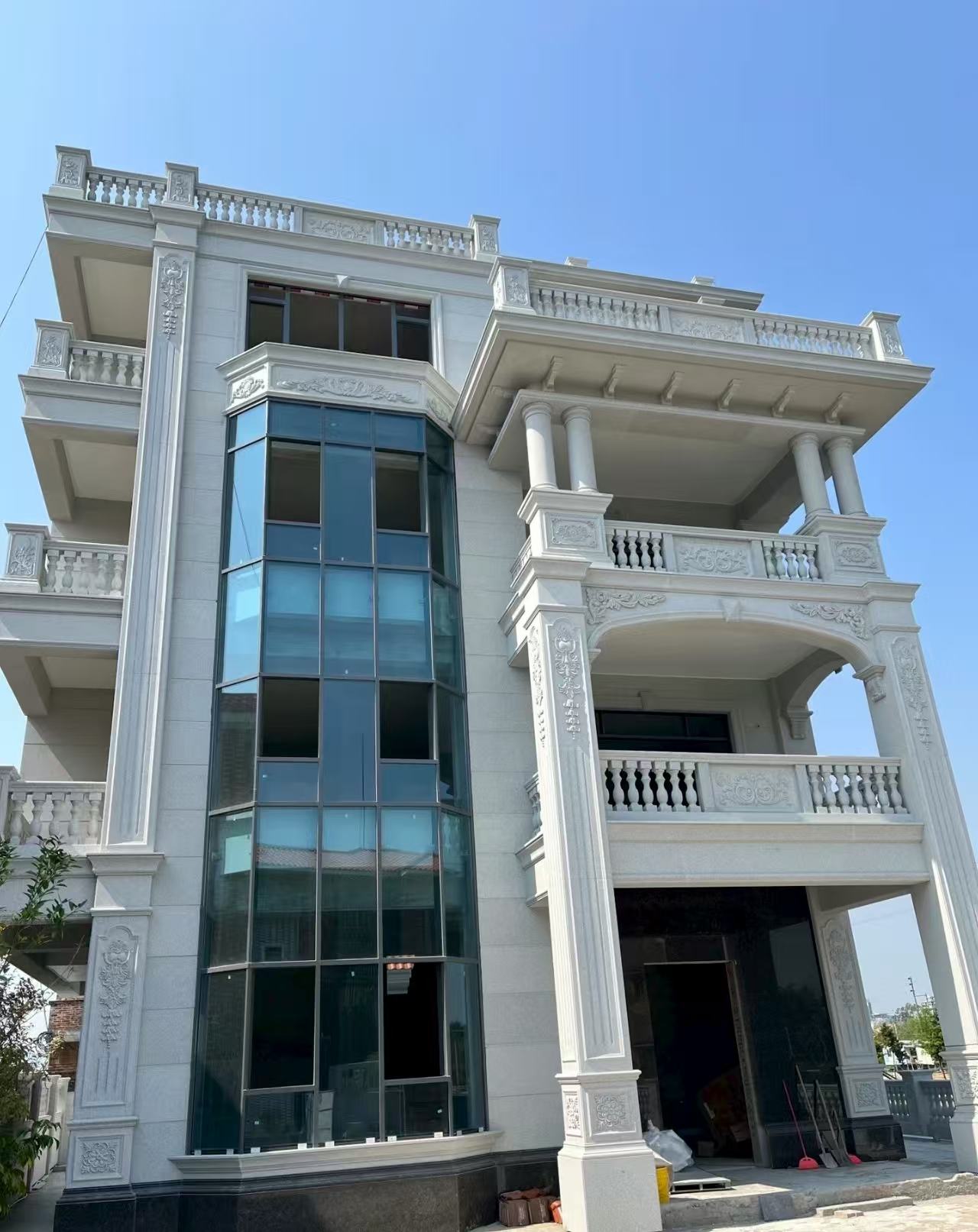 台州 白麻花岗岩别墅外墙干挂效果展示