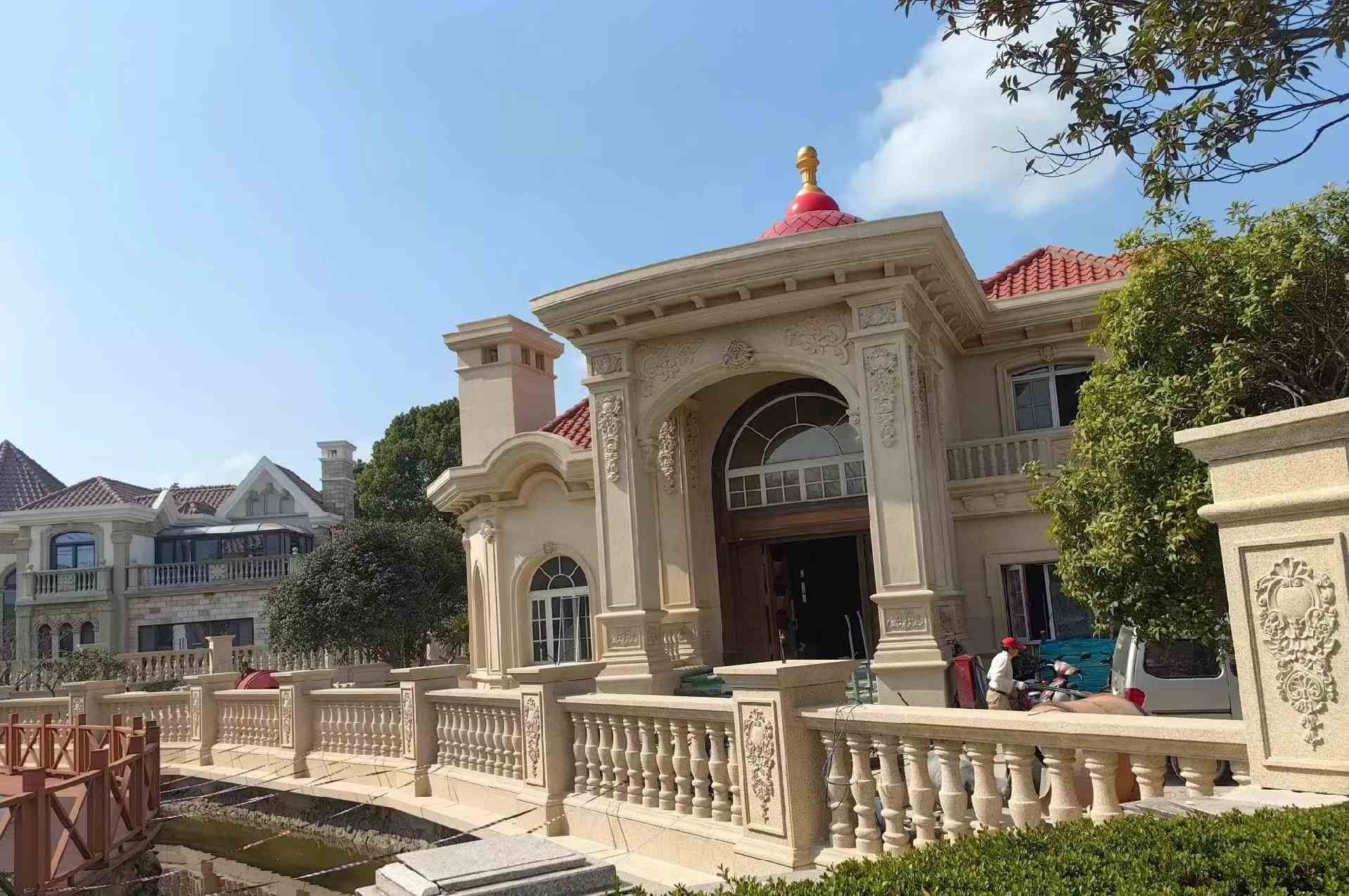 台州 黄金麻花岗岩欧式别墅