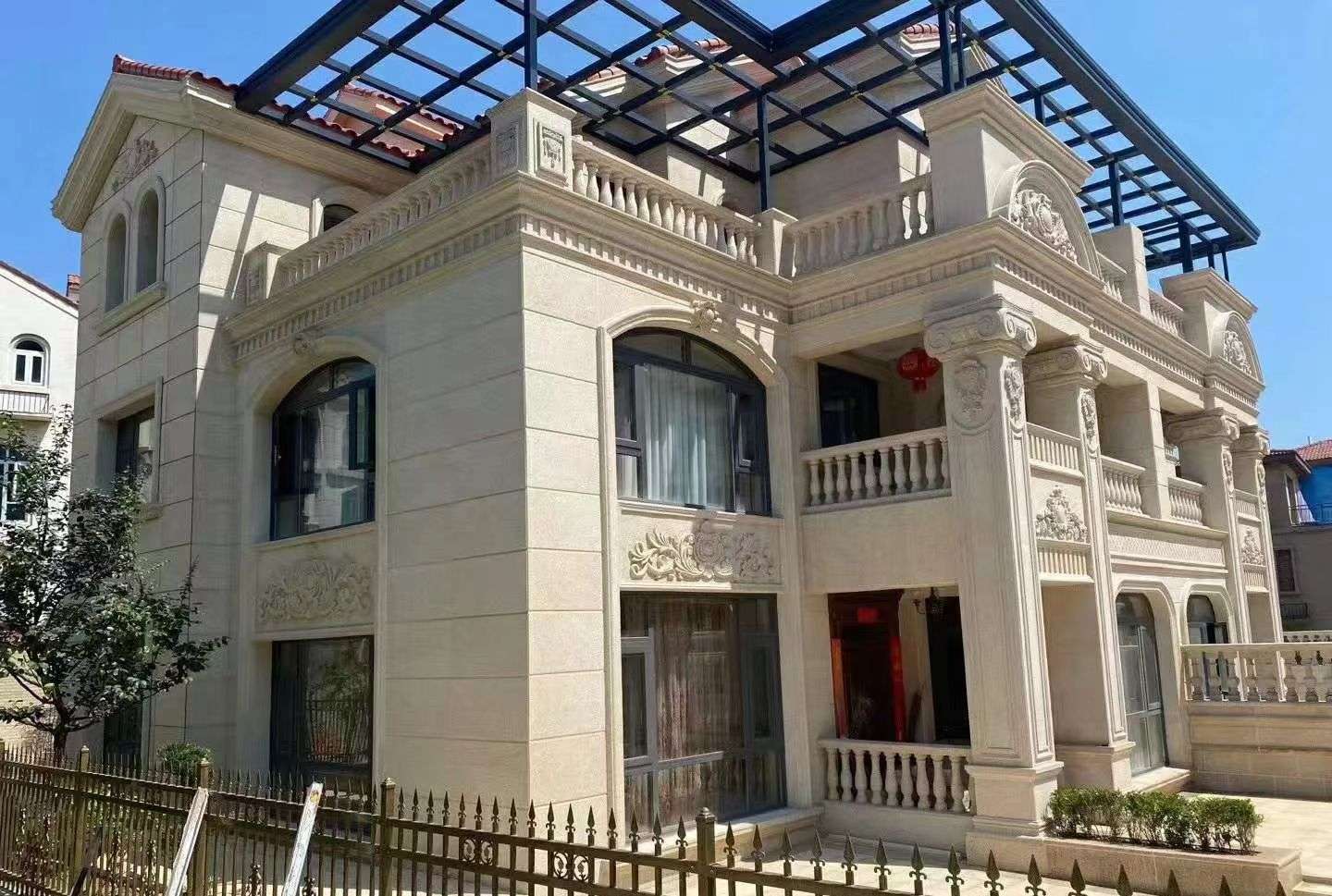 台州 黄金麻花岗岩荔枝面别墅外墙干挂