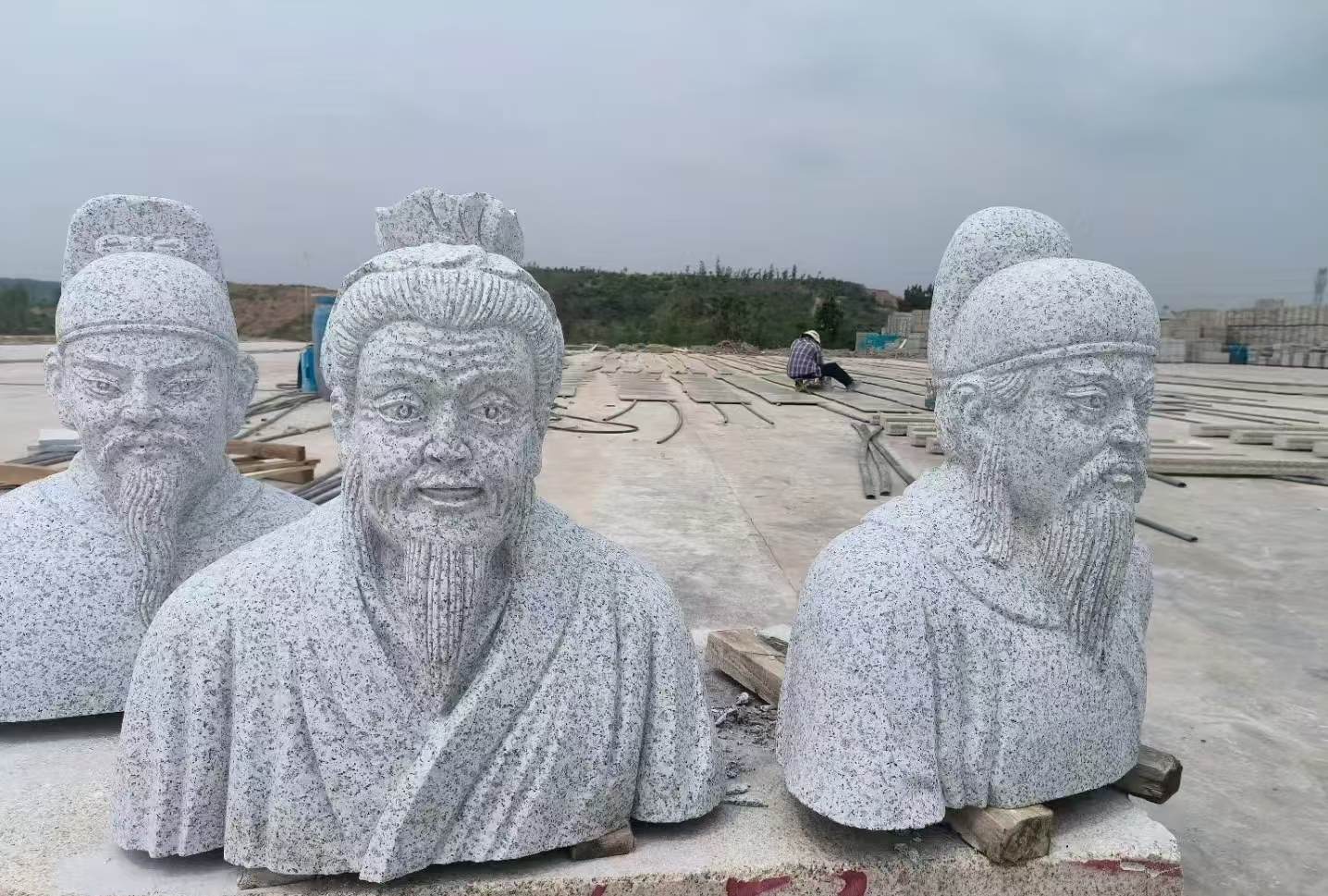 台州 白麻花岗岩石材人物立体雕刻