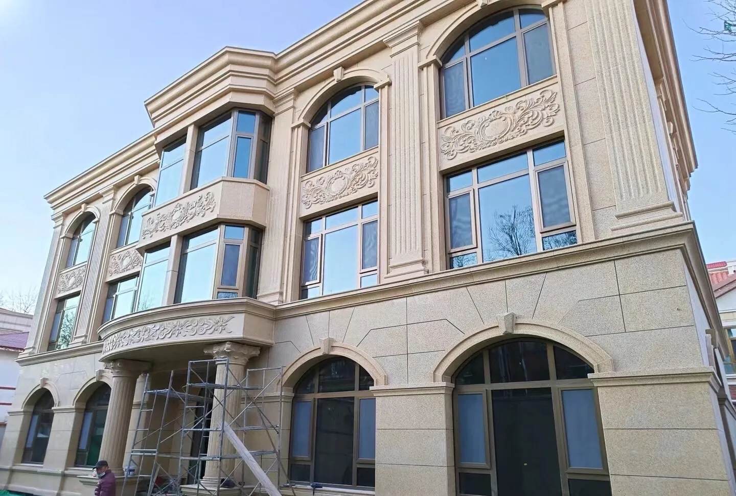 台州 黄金麻花岗岩别墅外墙干挂