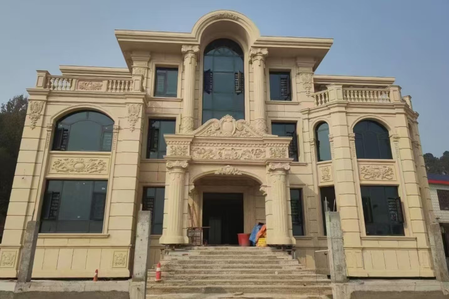 台州 黄金麻花岗岩别墅外墙干挂